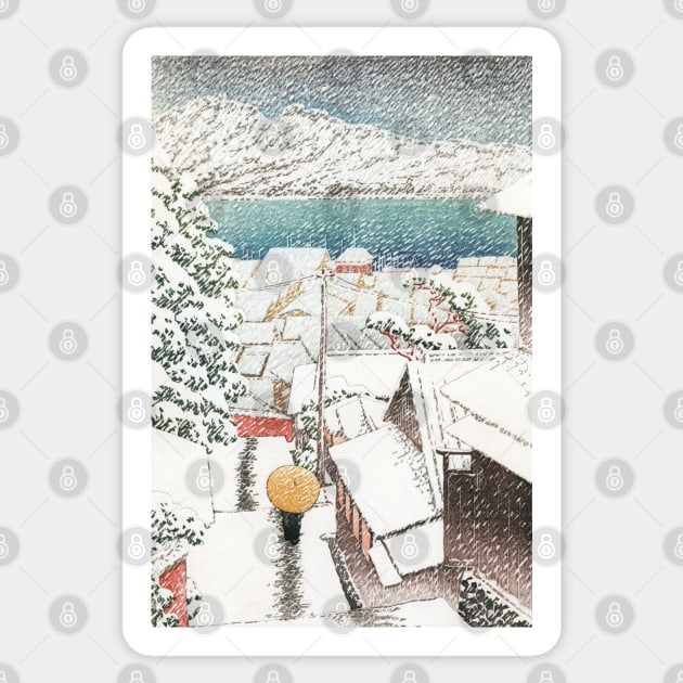 Slope of Senkoji Temple in Onomichi by Kawase Hasui Sticker by Takeda_Art